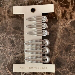 Anthropologie Brushed Metal Hair Clips
